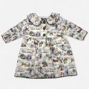 Vintage Baby Christmas Holiday Dress Size 18 Months Party Peter Pan Collar